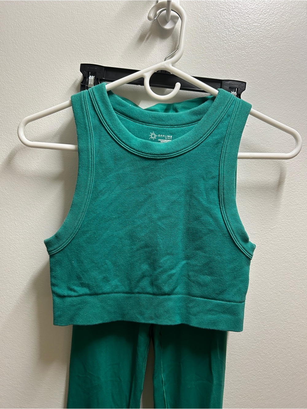 aerie emerald Green Cropped Tank Top